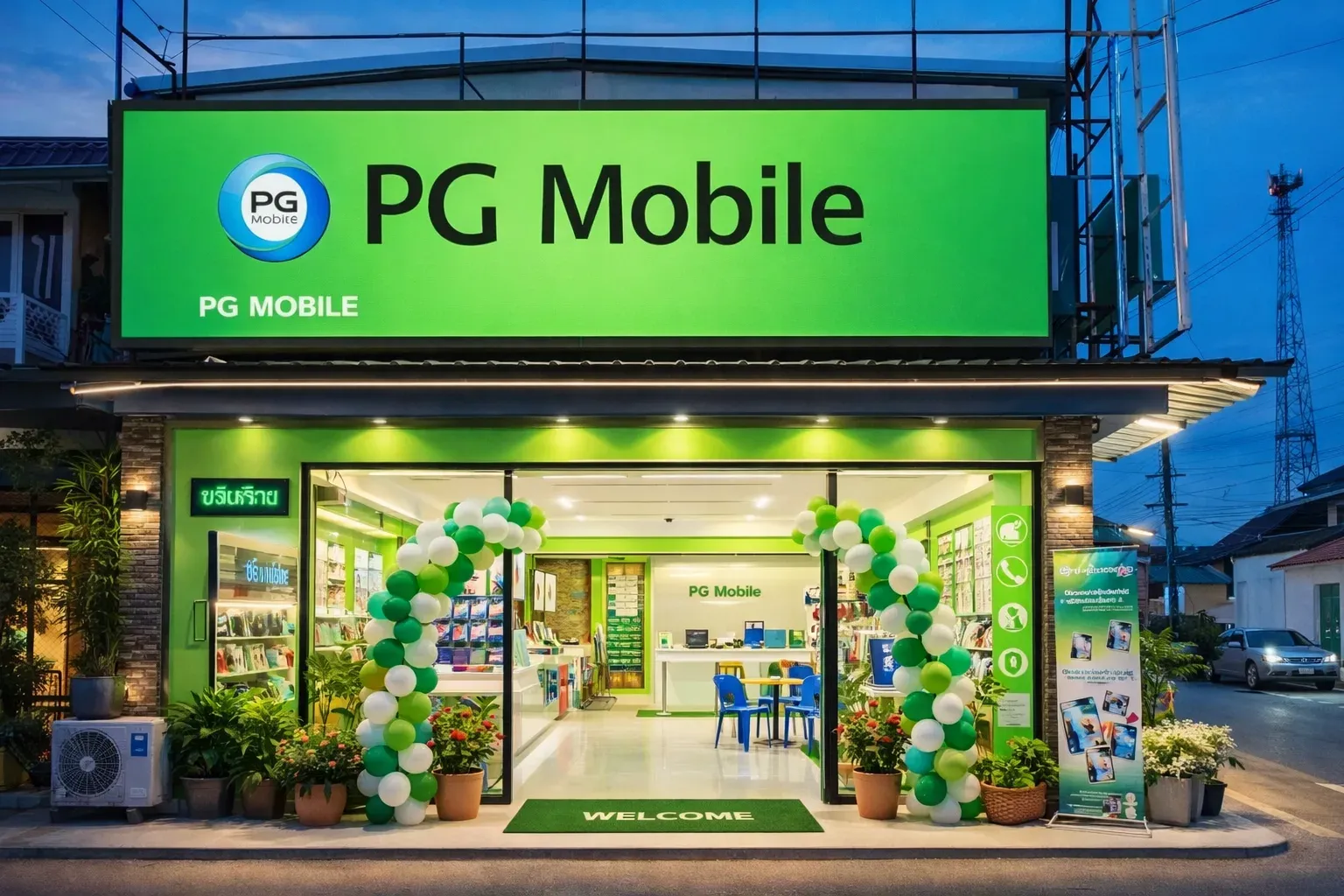 โต๊ะตัวอย่างสินค้า pg mobile